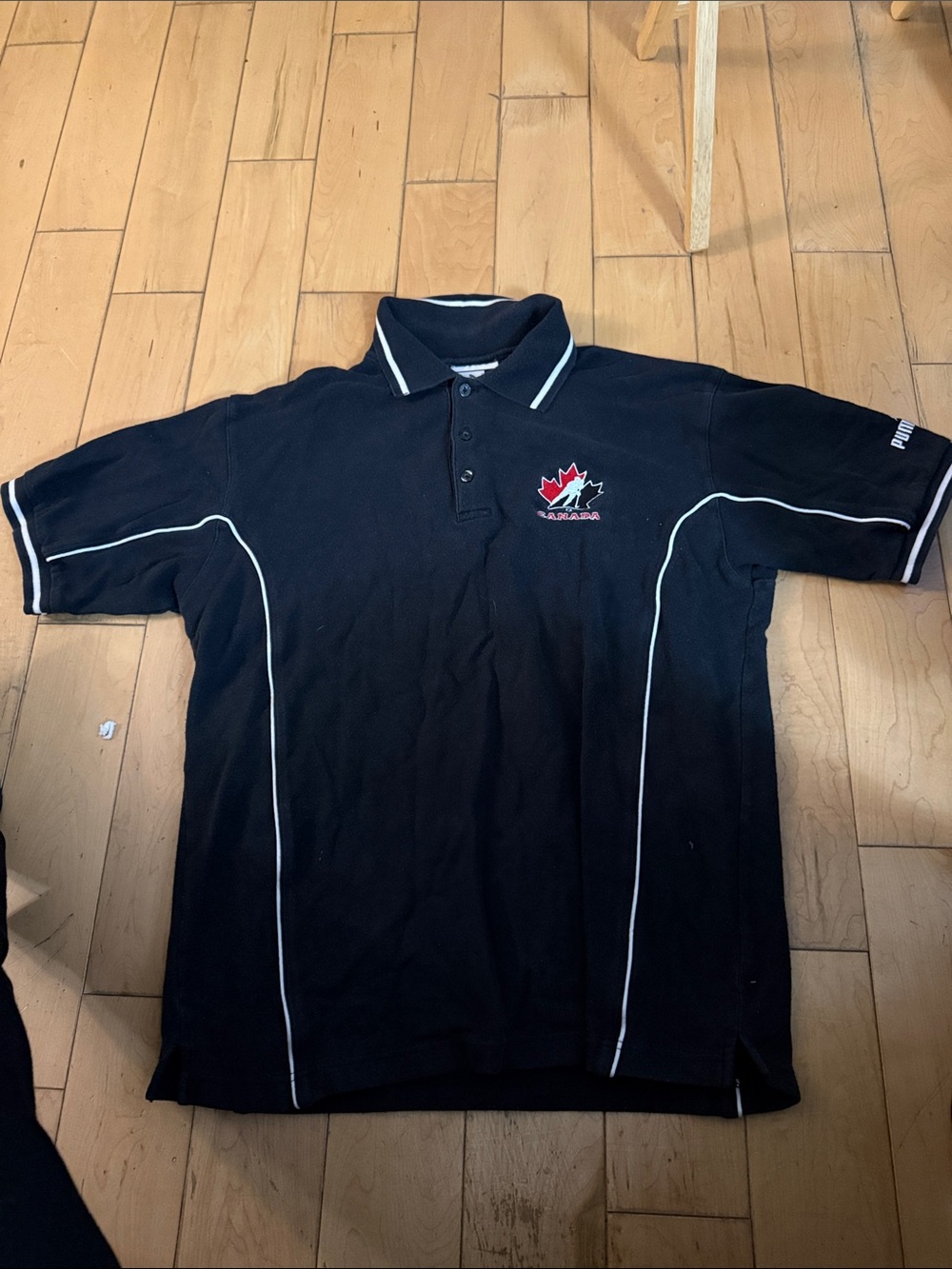 Puma Black Polo with Canada Hockey Crest